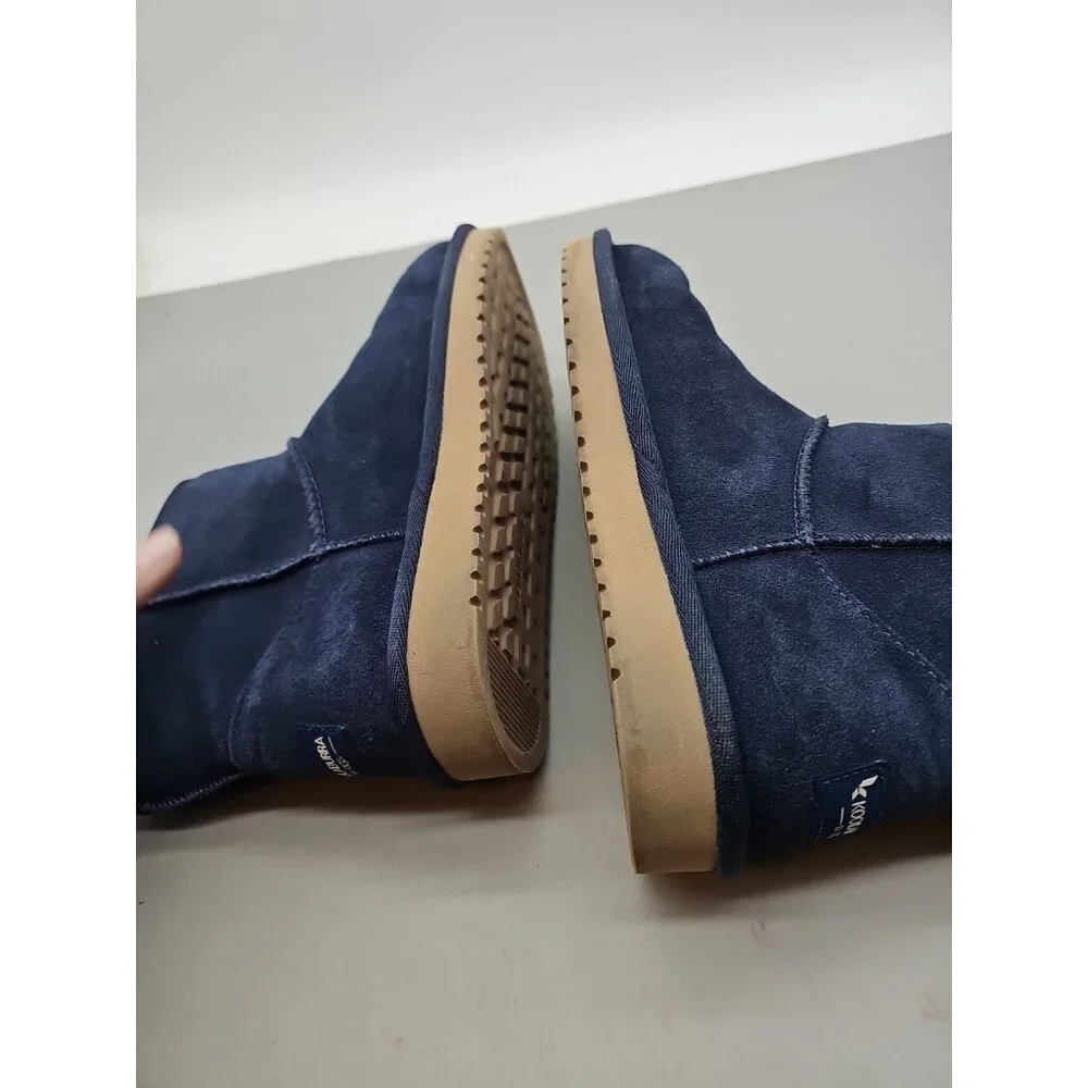 Koolaburra by UGG Victoria Mini Blue Suede sheepskin sockliner Boots Womens Sz 6
